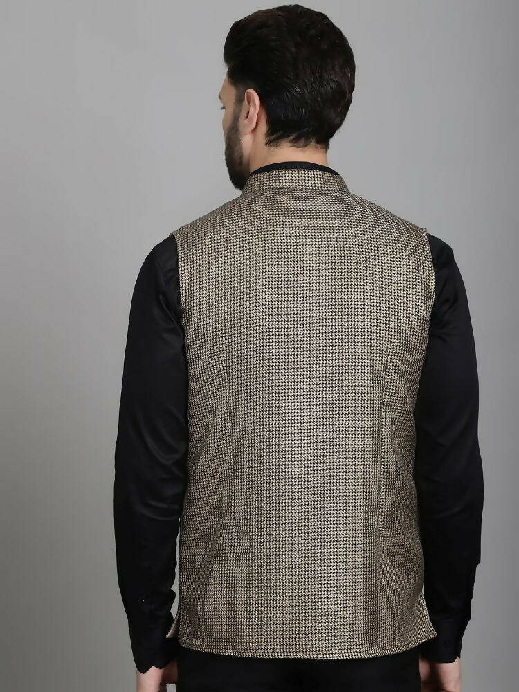 Even Apparels Nehru Jacket With Welt Pockets - Beige - Distacart