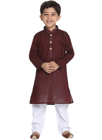 Thumbnail for Vastramay A pure south handloom cotton kurta pyjama For Boys - Distacart