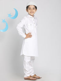 Thumbnail for Vastramay Traditional Pathani Khan Suit Set with Patiala pyjama made with cotton for Boys - Distacart