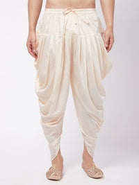 Thumbnail for Vastramay Men's Cream Cowl Dhoti - Distacart