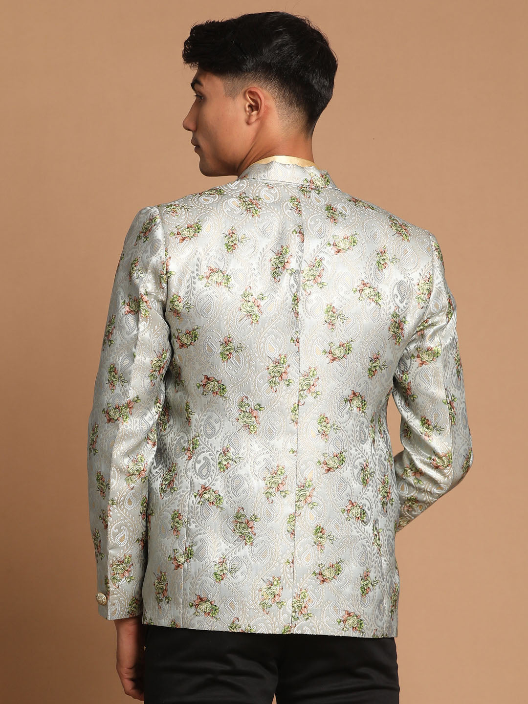 Vastramay Men's Green Jaquared Blazer - Distacart