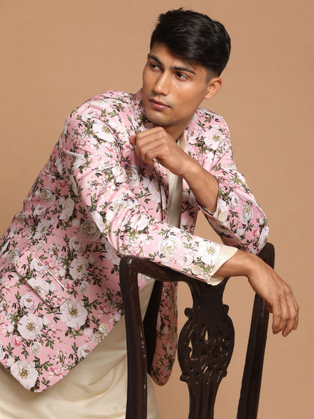 Vastramay Men's Pink And Cream Viscose Ethnic Combo Set - Distacart