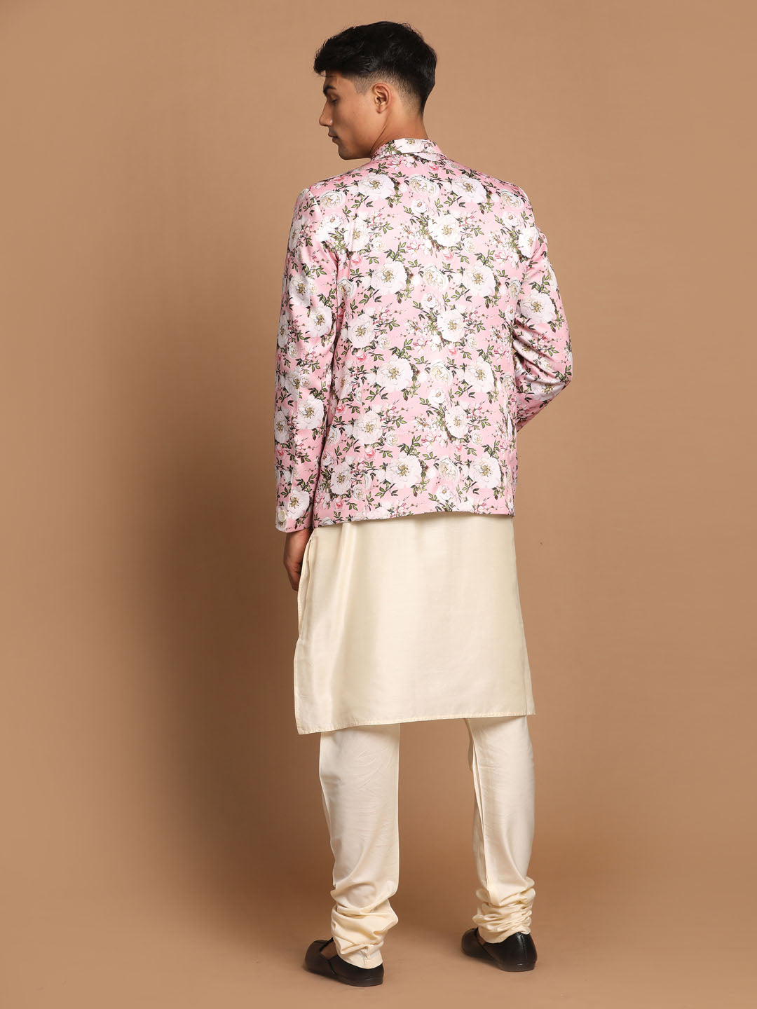 Vastramay Men's Pink And Cream Viscose Ethnic Combo Set - Distacart