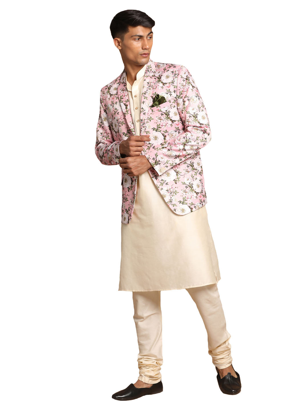 Vastramay Men's Pink And Cream Viscose Ethnic Combo Set - Distacart