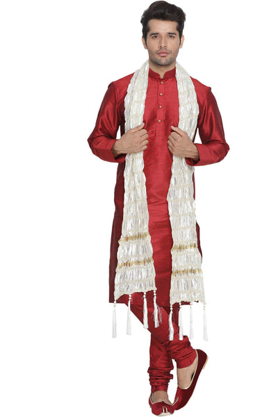 Vastramay Men's White Viscose Dupatta - Distacart