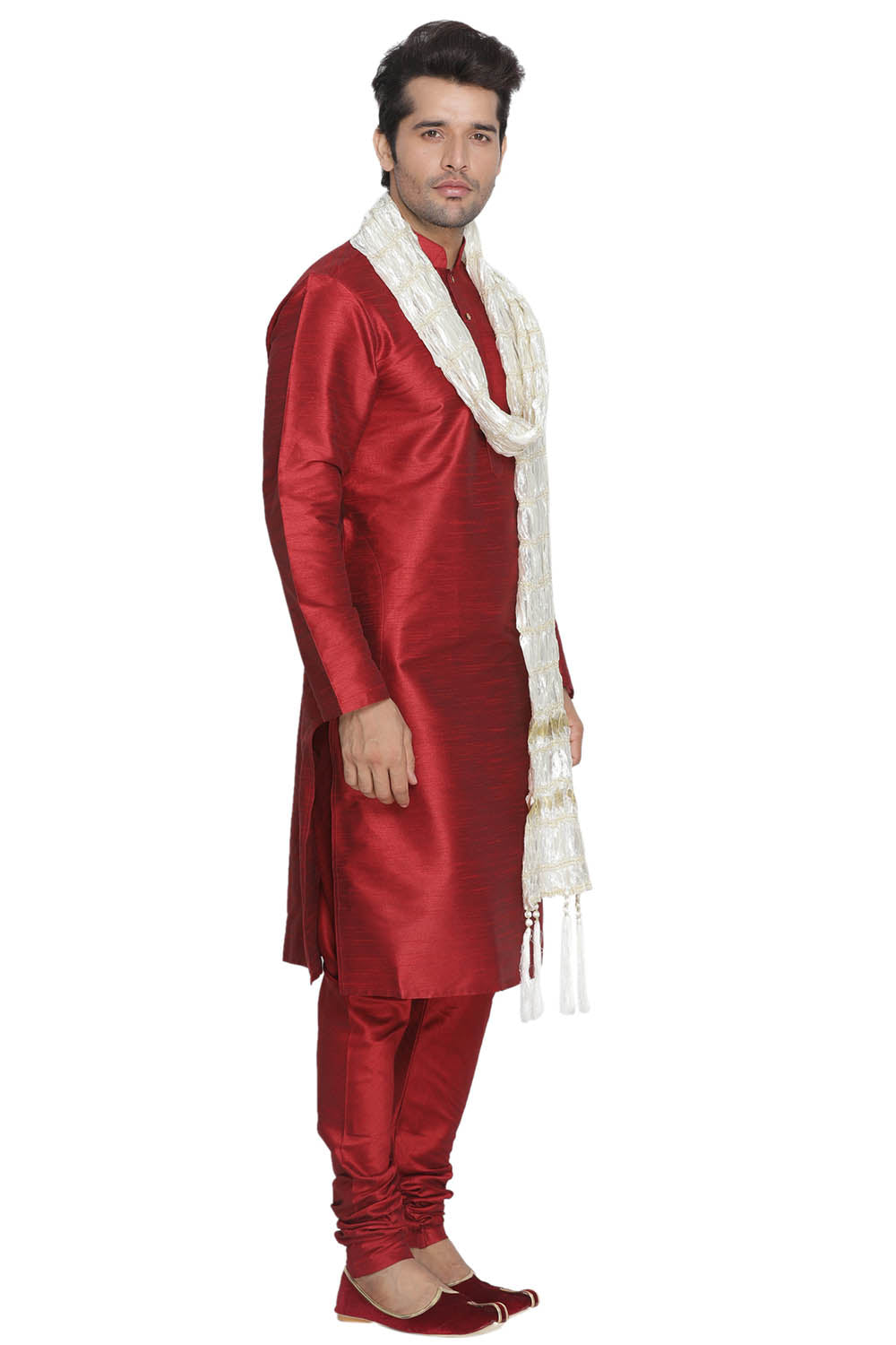 Vastramay Men's White Viscose Dupatta - Distacart