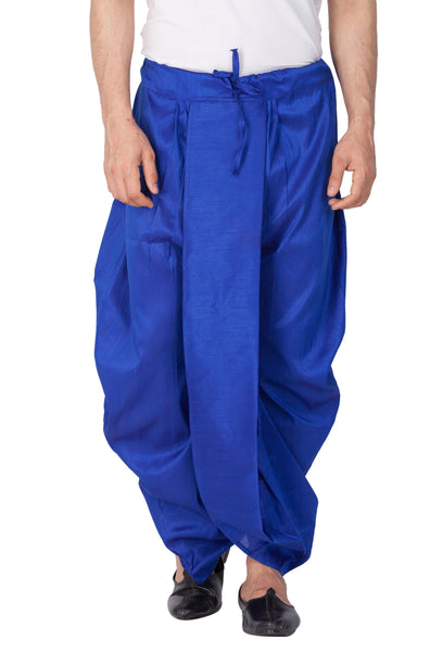 VM by Vastramay Men's Blue Silk Blend Dhoti - Distacart