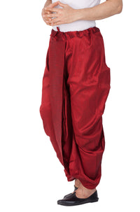 Thumbnail for VM by Vastramay Men's Maroon Silk Blend Dhoti - Distacart