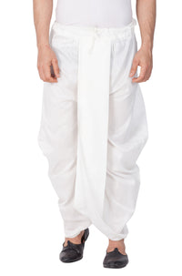 Thumbnail for VM by Vastramay Men's White Silk Blend Dhoti - Distacart