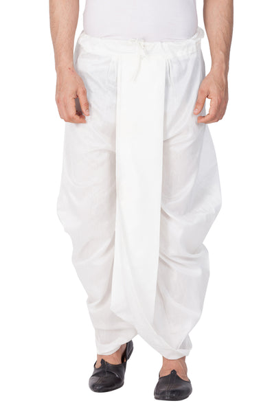 VM by Vastramay Men's White Silk Blend Dhoti - Distacart