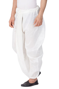 Thumbnail for VM by Vastramay Men's White Silk Blend Dhoti - Distacart