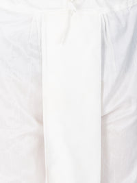 Thumbnail for VM by Vastramay Men's White Silk Blend Dhoti - Distacart