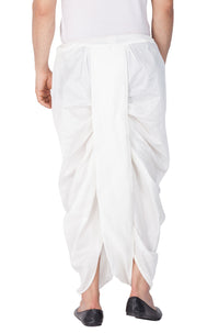 Thumbnail for VM by Vastramay Men's White Silk Blend Dhoti - Distacart