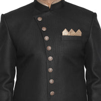 Thumbnail for VM by Vastramay Men's Black Polyester Lurex Blend Sherwani Only Top - Distacart