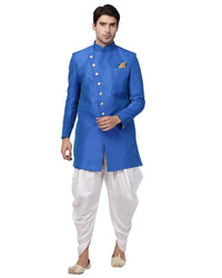 Thumbnail for VM by Vastramay Men's Blue Silk Blend Sherwani Set - Distacart
