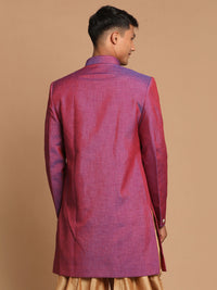 Thumbnail for VM by Vastramay Men's Purple Silk Blend Sherwani Only Top - Distacart