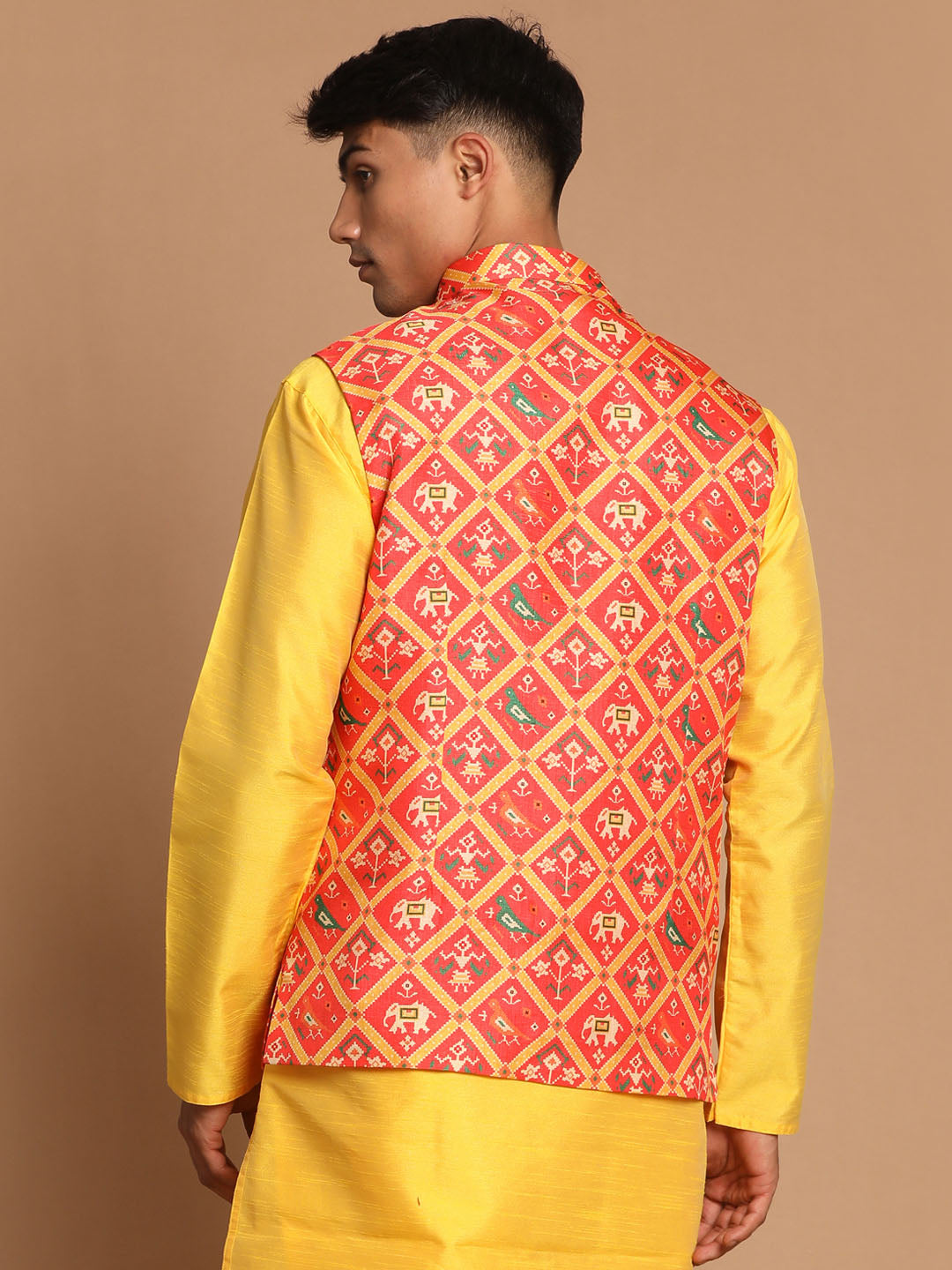 Vastramay Men's Red Nehru Jacket - Distacart