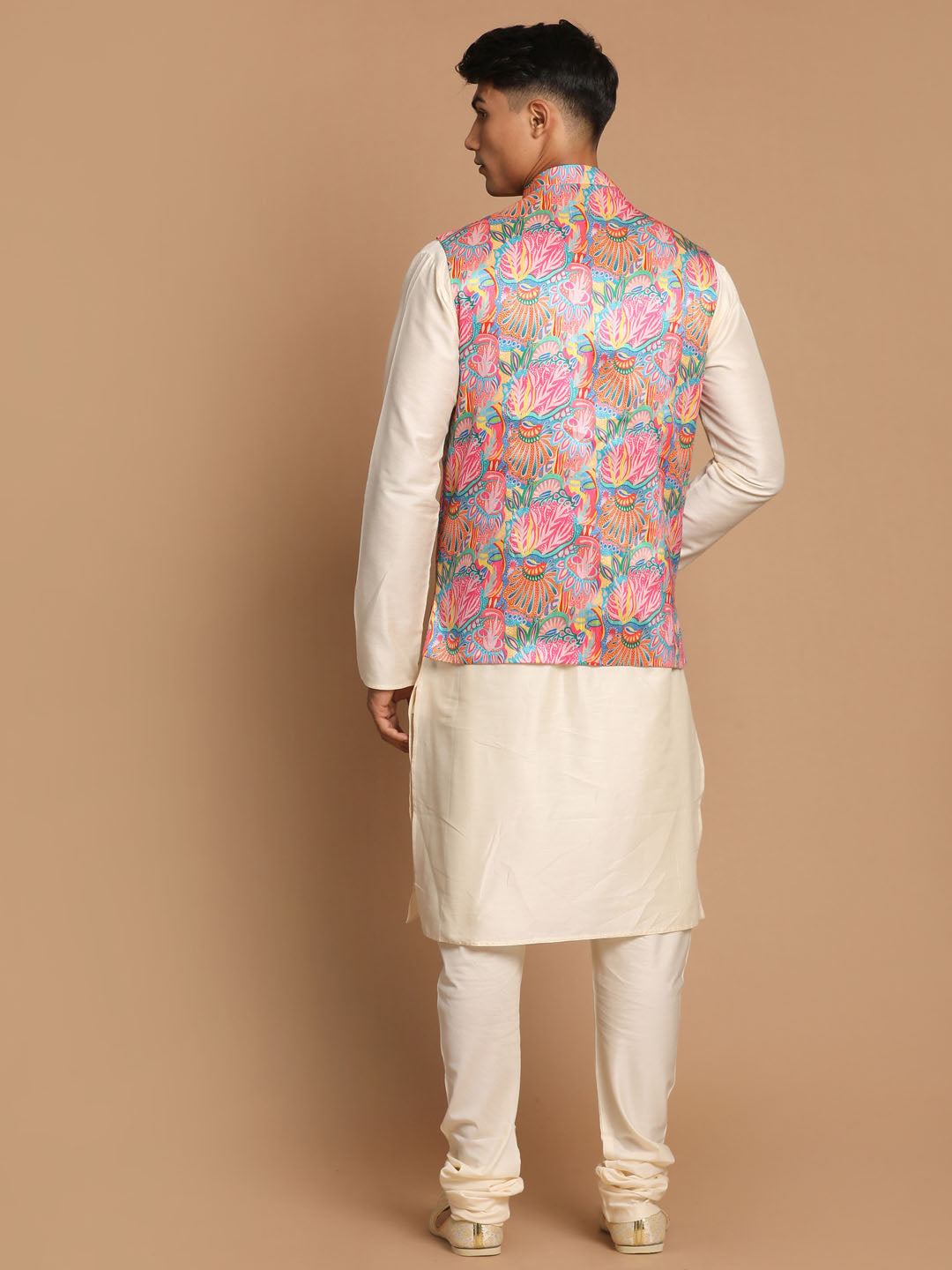 Vastramay Men's Multicolored Viscose Jacket, Kurta And Pyjama Set - Distacart