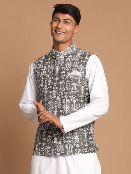 Vastramay Men's Green Nehru Jacket - Distacart