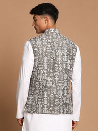 Thumbnail for Vastramay Men's Green Nehru Jacket - Distacart