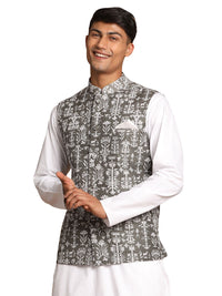 Thumbnail for Vastramay Men's Green Nehru Jacket - Distacart