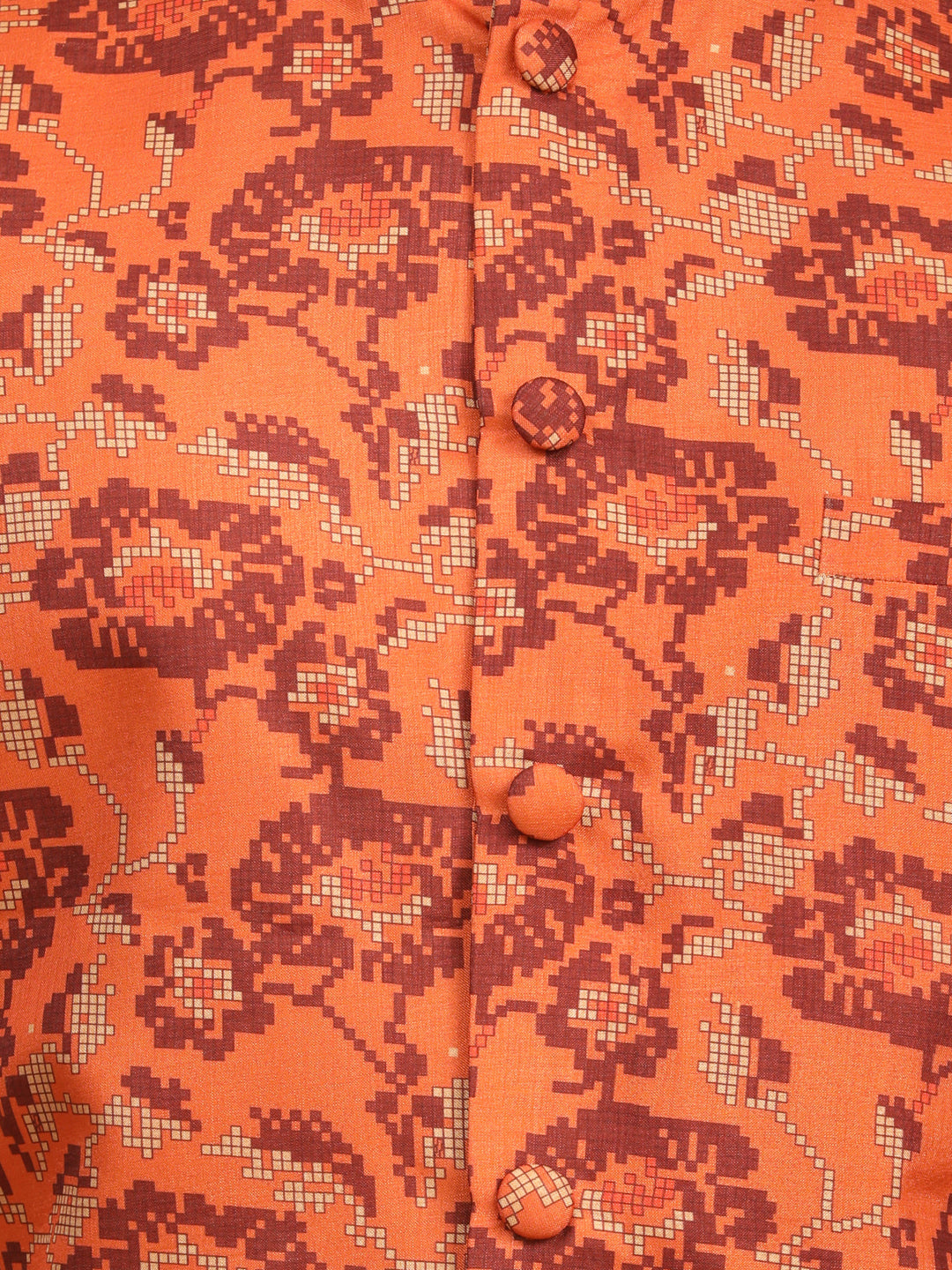 Vastramay Men's Rust And Maroon Viscose Jacket, Kurta And Pyjama Set - Distacart