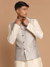 Thumbnail for Vastramay Men's Grey Nehru Jacket - Distacart
