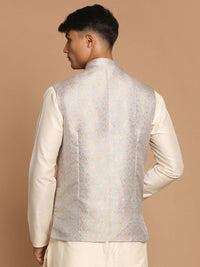 Thumbnail for Vastramay Men's Grey Nehru Jacket - Distacart