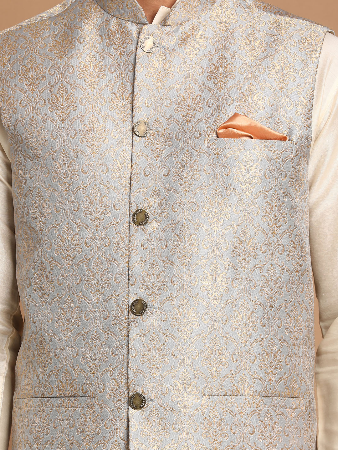 Vastramay Men's Grey Nehru Jacket - Distacart