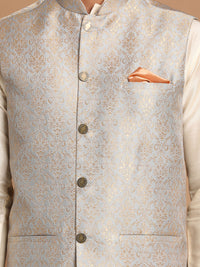 Thumbnail for Vastramay Men's Grey Nehru Jacket - Distacart