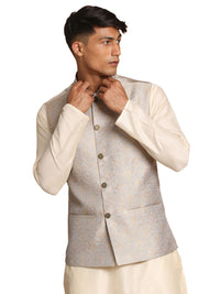 Thumbnail for Vastramay Men's Grey Nehru Jacket - Distacart
