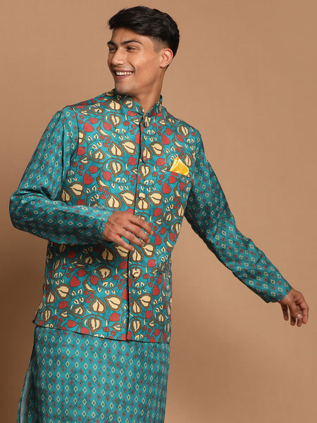 Vastramay Men's Green Nehru Jacket - Distacart