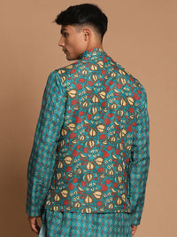Thumbnail for Vastramay Men's Green Nehru Jacket - Distacart