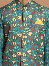 Thumbnail for Vastramay Men's Green Nehru Jacket - Distacart