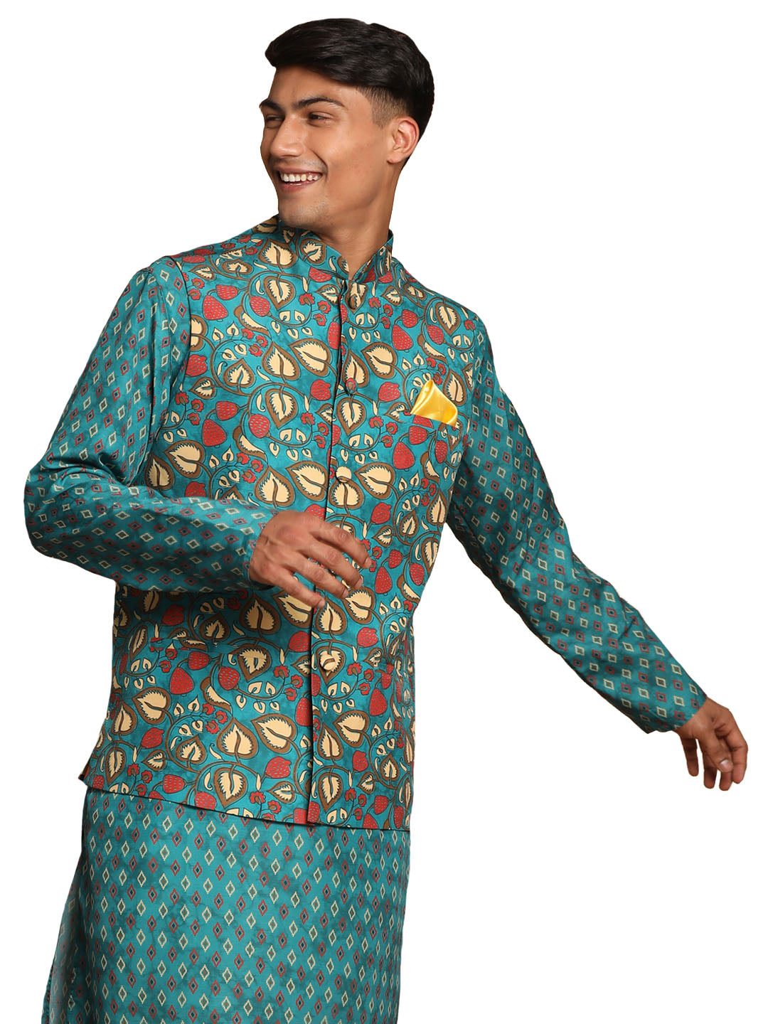 Vastramay Men's Green Nehru Jacket - Distacart