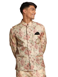 Thumbnail for Vastramay Men's Brown Nehru Jacket - Distacart