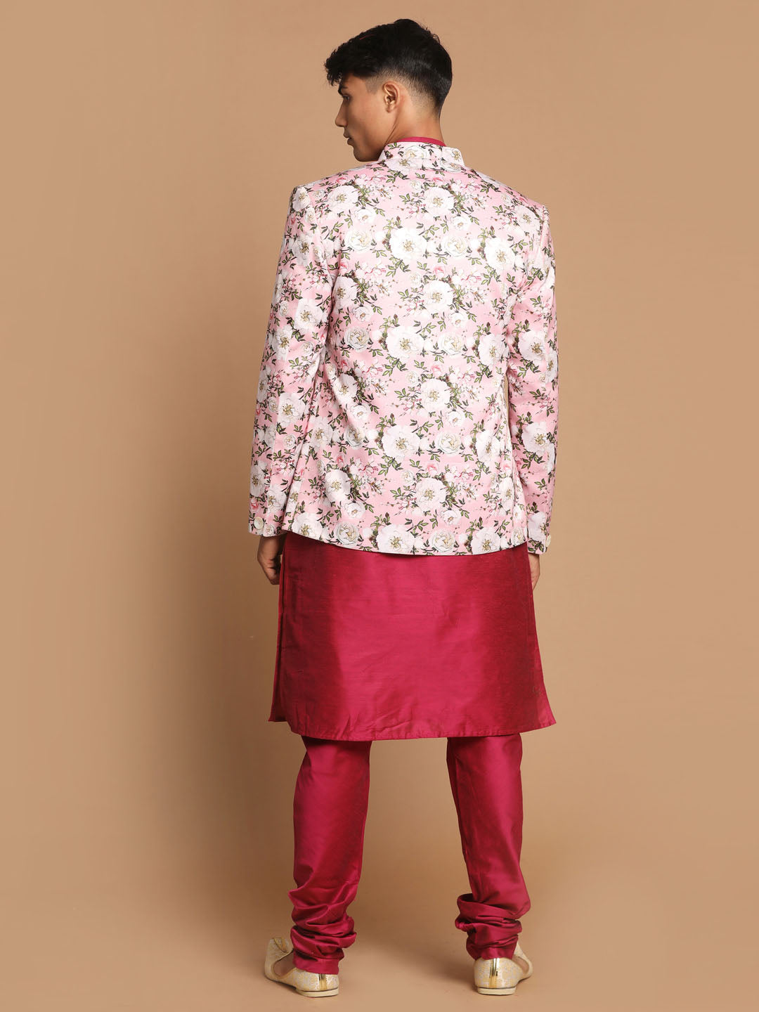 Vastramay Men's Pink Poly Viscose Ethnic Combo Set - Distacart