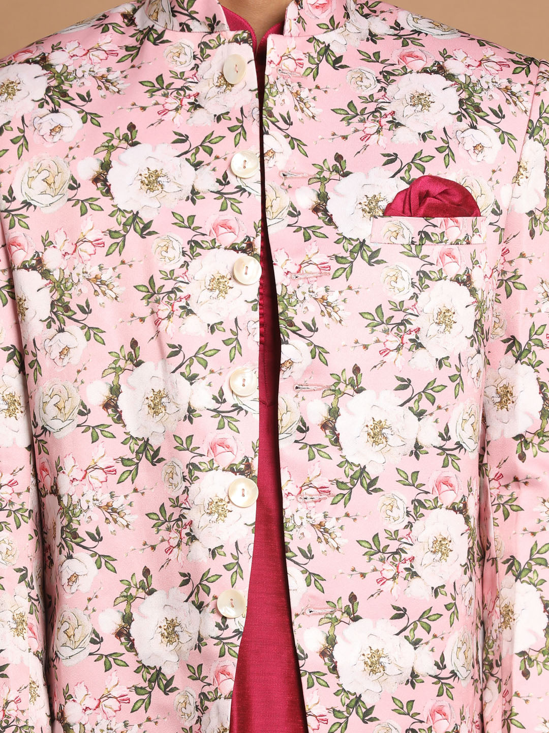 Vastramay Men's Pink Poly Viscose Ethnic Combo Set - Distacart