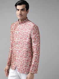 Thumbnail for Vastramay Men's Multicolor-Base-Pink Silk Blend Jodhpuri - Distacart
