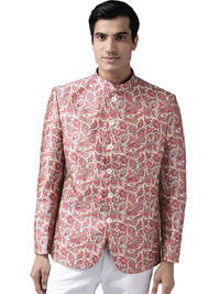 Thumbnail for Vastramay Men's Multicolor-Base-Pink Silk Blend Jodhpuri - Distacart