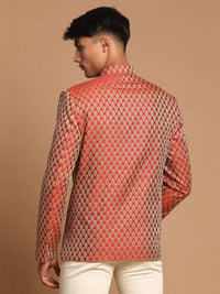 Thumbnail for Vastramay Men's Maroon Banarasi Jacquard Jodhpuri - Distacart