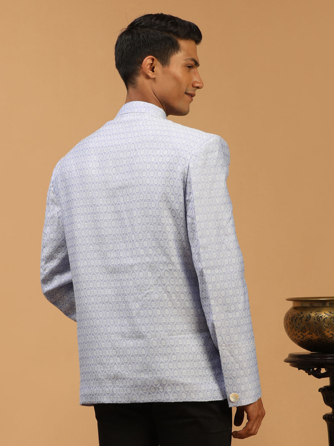 Vastramay Men's Lavender Silk Blend Jodhpuri - Distacart