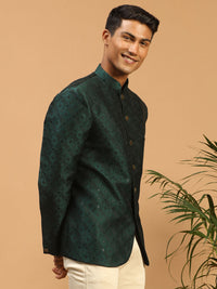 Thumbnail for Vastramay Men's Green Silk Blend Jodhpuri - Distacart