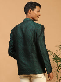 Thumbnail for Vastramay Men's Green Silk Blend Jodhpuri - Distacart