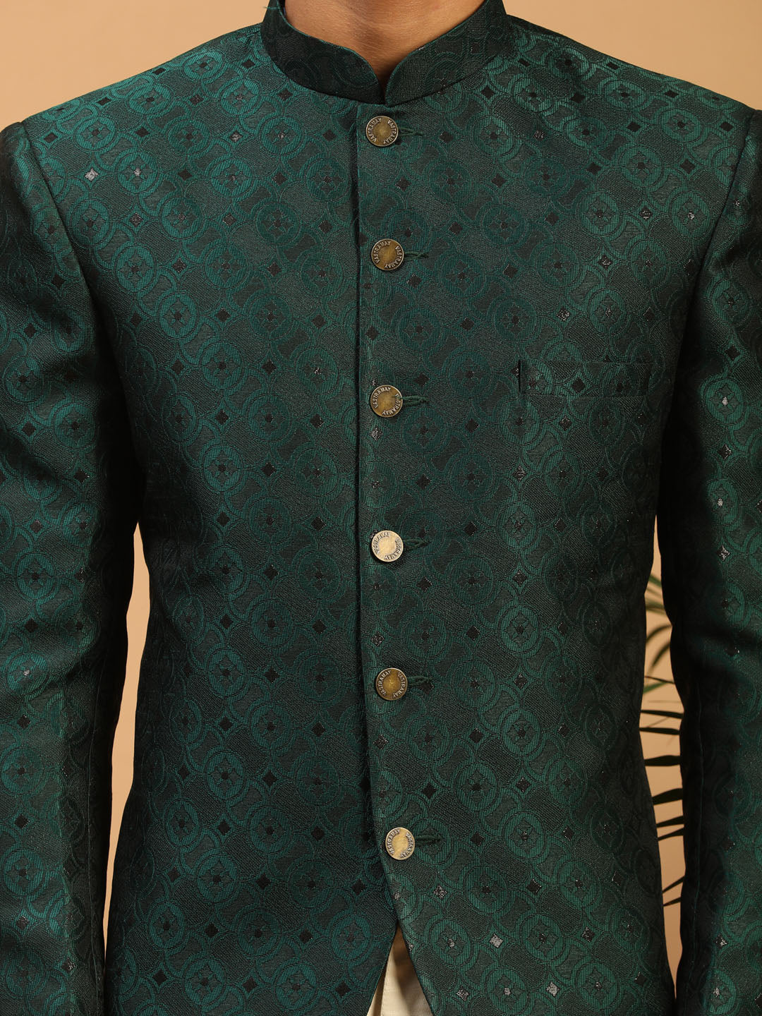 Vastramay Men's Green Silk Blend Jodhpuri - Distacart