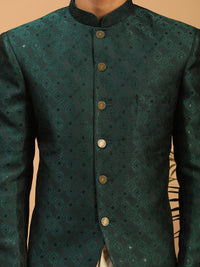 Thumbnail for Vastramay Men's Green Silk Blend Jodhpuri - Distacart