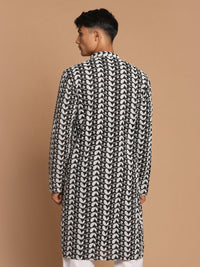Thumbnail for Vastramay Men's Black And White Pure Cotton Kurta - Distacart