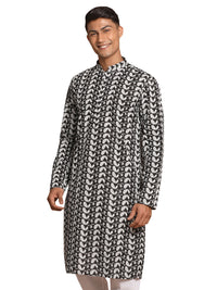 Thumbnail for Vastramay Men's Black And White Pure Cotton Kurta - Distacart