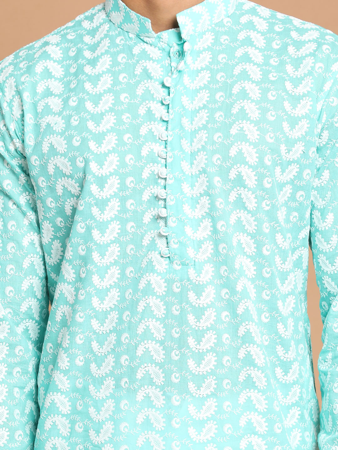 Vastramay Men's Green Pure Cotton Kurta And Dhoti Set - Distacart
