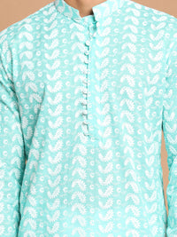 Thumbnail for Vastramay Men's Green Pure Cotton Kurta And Dhoti Set - Distacart